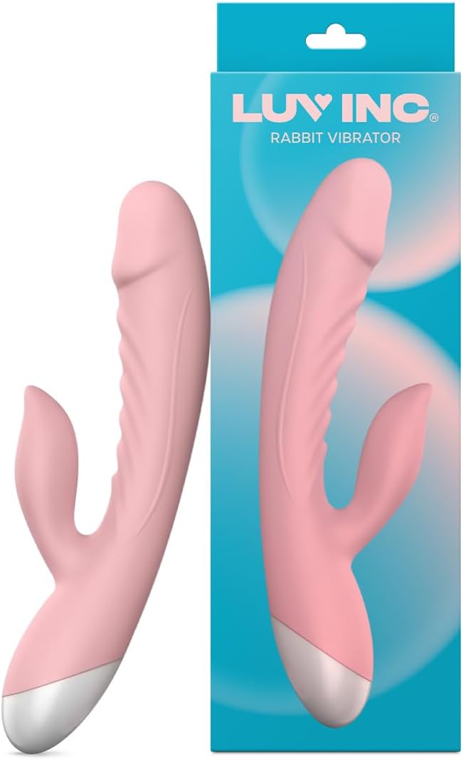 Rabbit Vibrator for Women - Silicone G Spot Vibrator Dildo Massager with 10 Modes & Boost Function, 100% Waterproof Adult Sex Toys for Couples & Solo Play - USB Rechargeable (Pink)