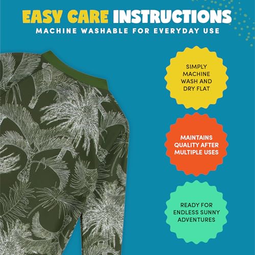 Image of SwimZip UPF50+ Boys Swim Shirt, Long Sleeve One Piece Kids Sunsuit