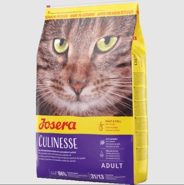 JOSERA Culinesse (3 x 400 g) | Katzenfutter mit Lachsöl | Super Premium Katzenfutter für ausgewachsene Indoor und Outdoor Katzen | 3er Pack