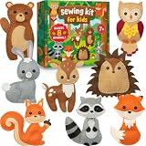 Craftorama Sewing Kit for Kids, Fun and Educational Animal Craft Set for Boys and Girls Age 7-12, Sew Your Own Felt Animals Craft Kit for Beginners, 165 Piece Set