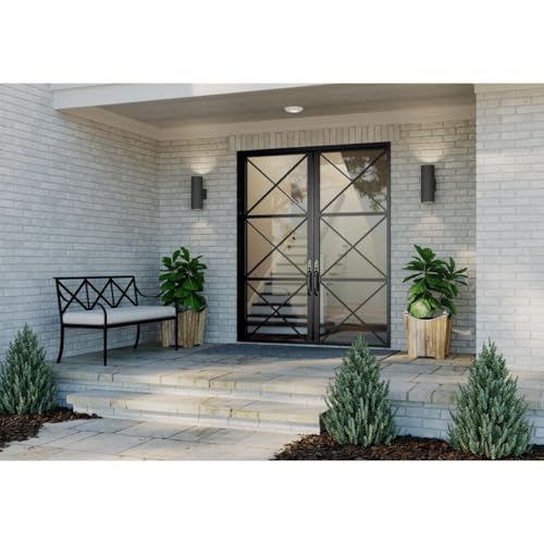 Image of Cylinder Collection 5 inch Modern Outdoor Up /Down Wall Lantern Light Black