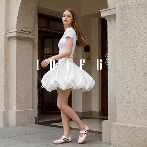 Image of IDIFU Mary Jane Sneakers for Women Retro Fashion Casual Ballet Flats | Lightweight Memory Foam Insole Non-Slip Hook and Loop Spring Tennis Walking Shoes