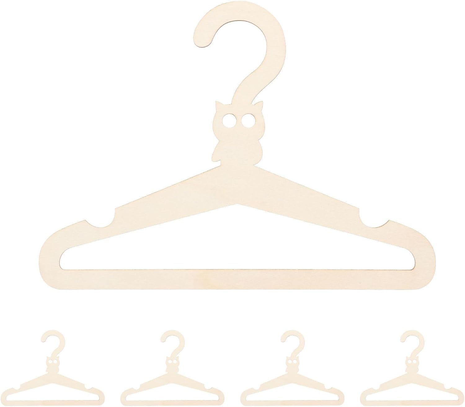 Kids Clothes Hangers Cartoon Animal 5pcs Wooden for Baby Closet