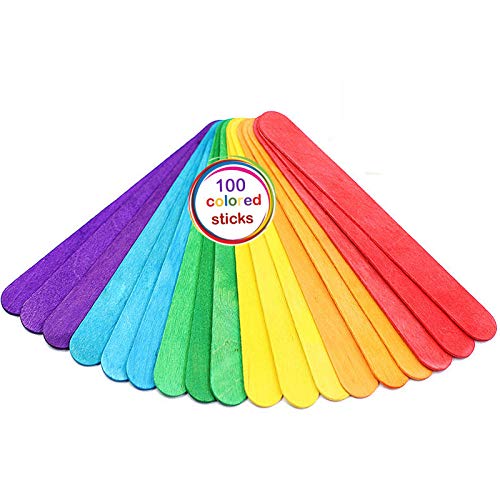 Alledomain - Palitos de Madera para Manualidades, 15 cm, 100 Unidades