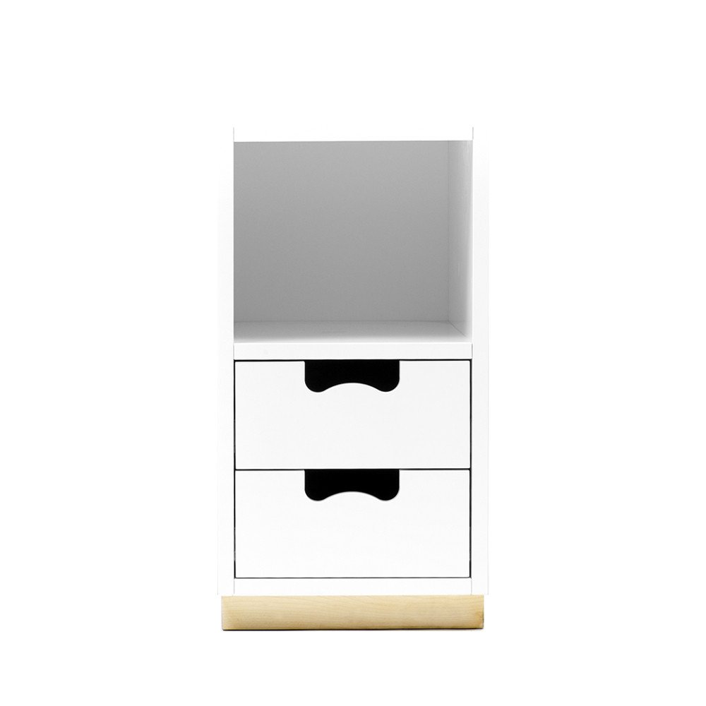 APRODZ Mango Wood Bow Chest of 2 Drawers Storage Cabinet for Living Room Wooden Sideboard White Finish, Standard (cd-36)-image-14