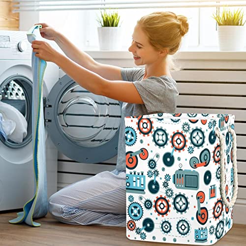 Panier à linge avec poignée durable et axe mécanique de rangement pour dortoir