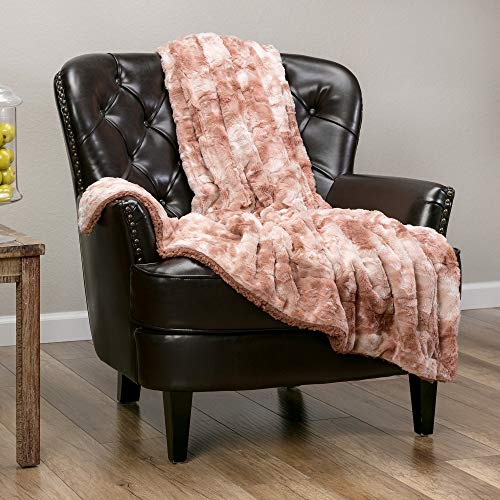 Chanasya Fuzzy Faux Fur Throw Blanket - Light Weight Blanket for Bed Couch
