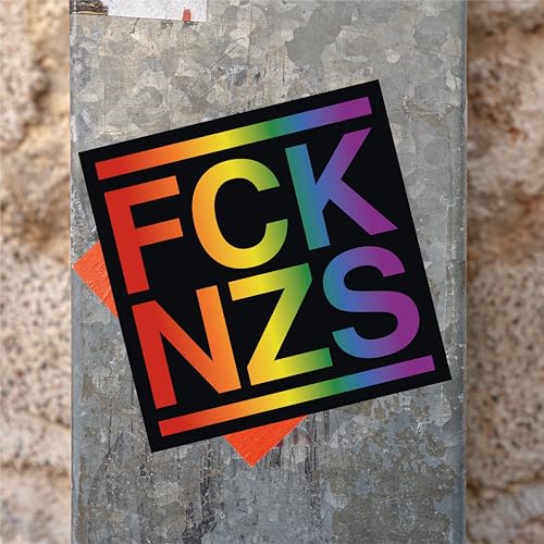 FCK NZS Regenbogen I 100x XL Sticker 10,5cm Aufkleber gegen Rechts