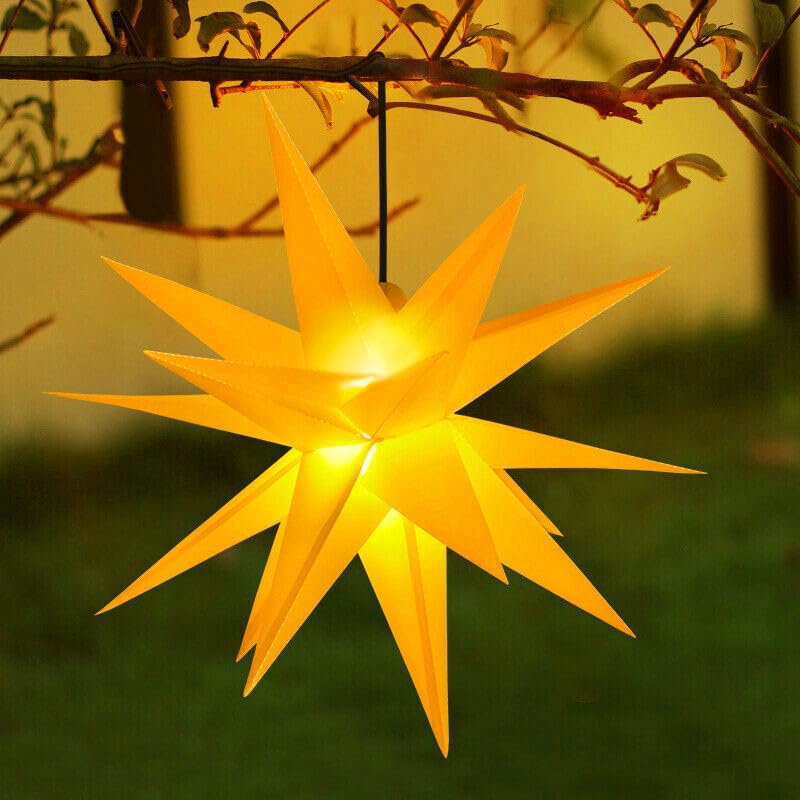 Darryy 60cm Led Stern Weihnachtsstern mit 5m Lichterkette, Explosion...