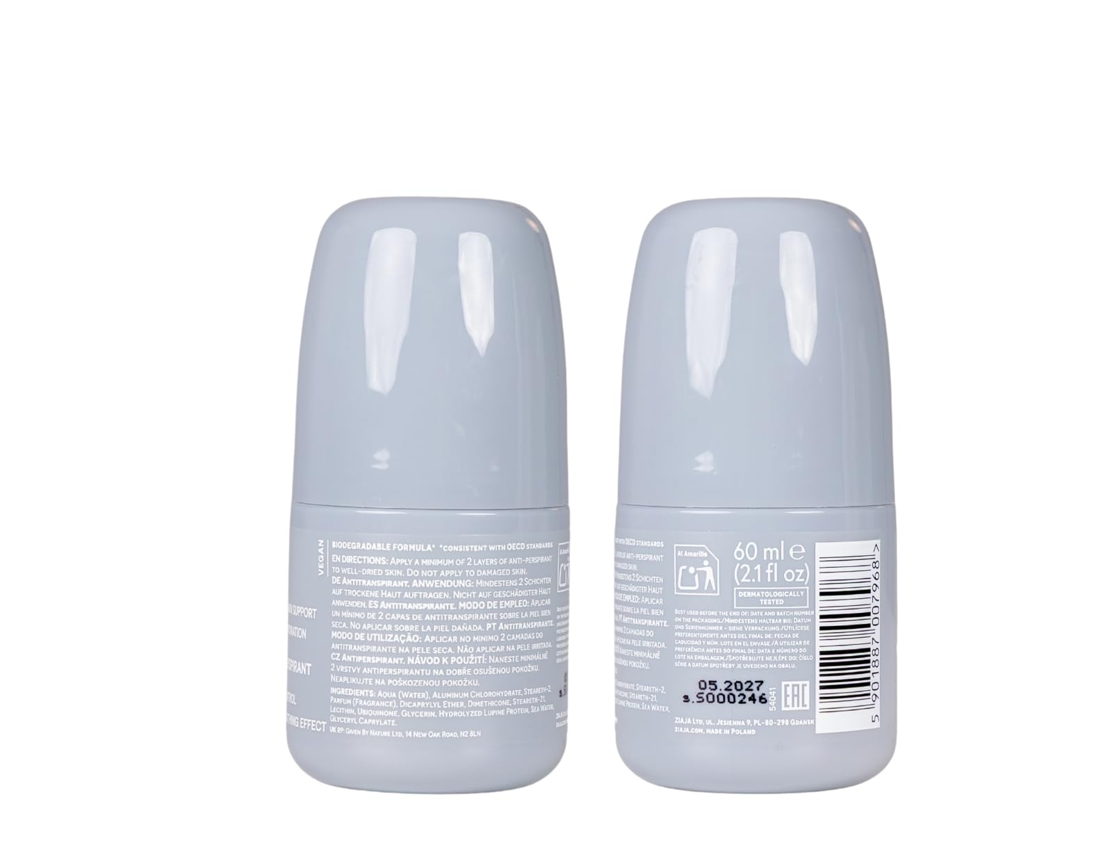 SPORT Antitranspirante 2 en 1, Desodorante y Sérum, Fórmula Biodegradable, Vegano de ZIAJA