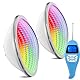 LyLmLe LED Poolbeleuchtung PAR56 20W RGB Farbwechsel Dimmbar Schwimmbad LED Lampe mit Fernbedienung, Ersetzt alten PAR56 Halogenlampen, IP68 Wasserdicht Unterwasserscheinwerfer, 12V AC(2er-Pack)