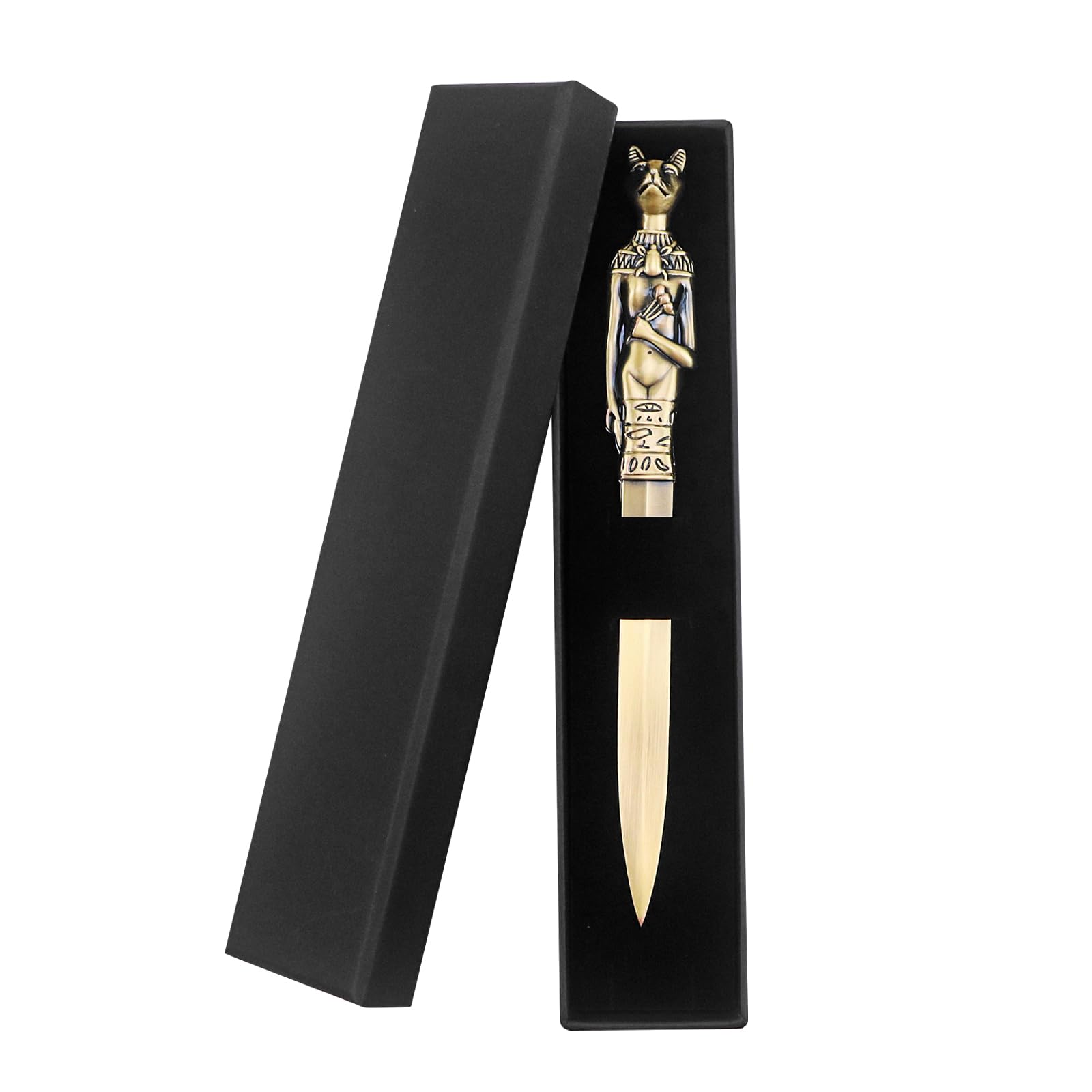 Ruksifg Vintage Metal Letter Opener Envelope Slitter, Bronze Decorative Letter Opener Knife Mail Opener with Gift Box(Cat,1 Pack)