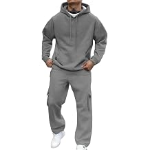 Mens Track Suits 2 Piece Set Fleece Hoodies and Cargo Sweatpants Athletic Tracksuit Casual Winter Jogging Suits