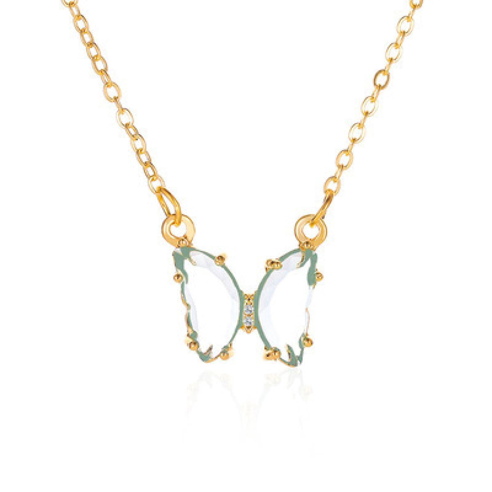 Collar de Cadena con Colgante Redondo de Cristal Brillante, Gargantilla de para Mujeres, Gargantilla Elegante, joyería para niñas (Azul a)