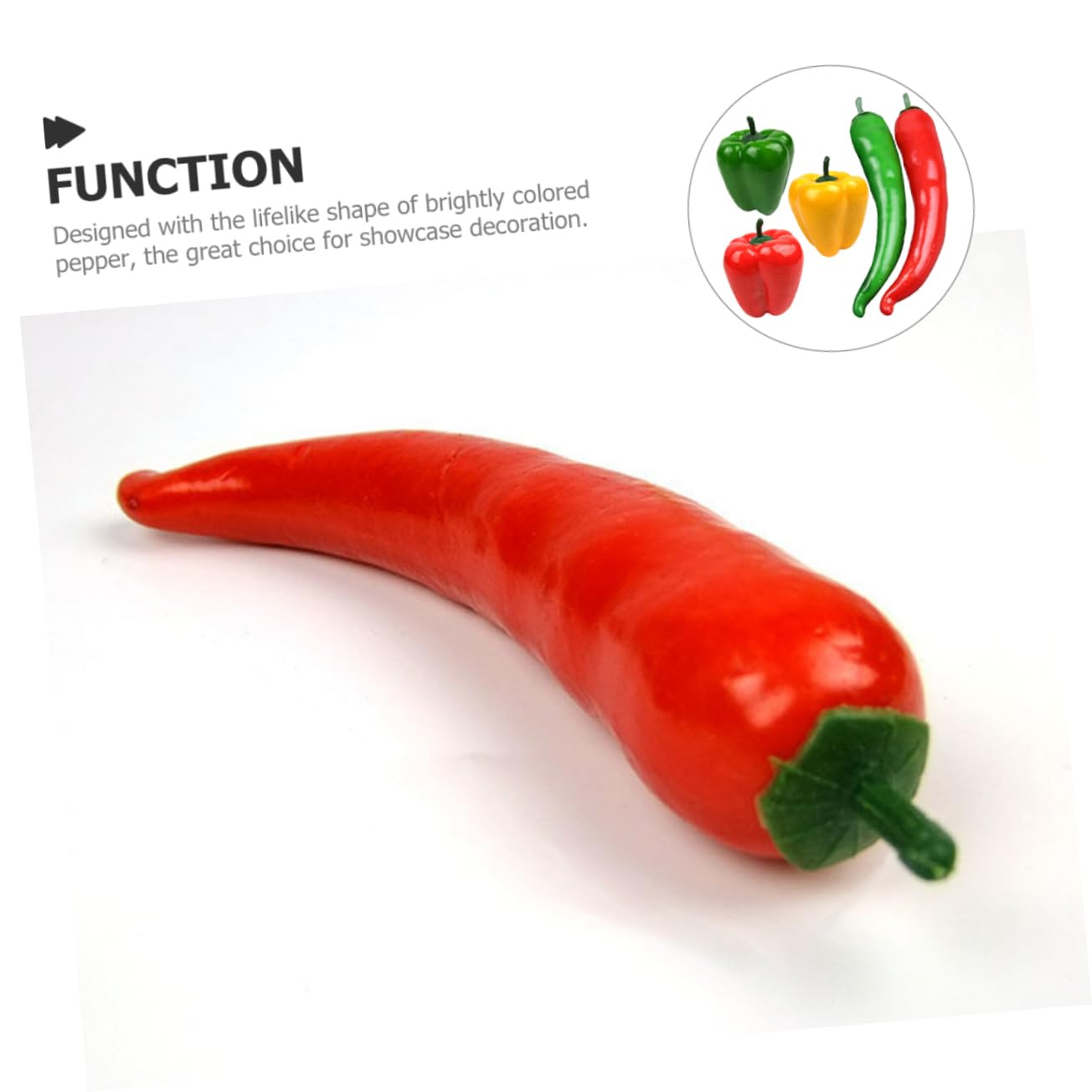 Cabilock 25 Pezzi Simulazione Peperone Modello Verdure Prop Modello Decorazione Falso Vegetale Modello Alimentare Prop Imitazione Peperoncino Peperoncino Simulato Giocattolo