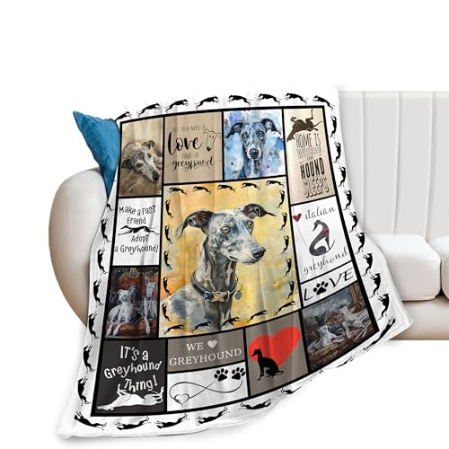 Greyhound Blanket Greyhound Decor Throw Blankets Ultra Soft Cozy Fuzzy Plush Fleece Flannel...