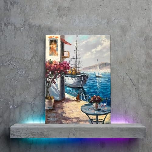 Image of Jasol Diamond Painting Kit, 40x30 Cms, Full Drill, 5D Crystals, Home Wall Decor Gift Set (Sea Side M45522)