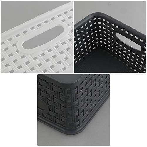 Asking 6-Pack Plastic Storage Baskets, Weave Basket Organizer