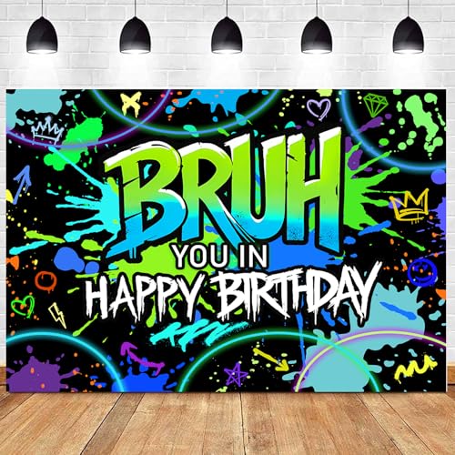 Fondo Fotográfico Neon Bruh It's My Birthday 7x5ft miniatura 3