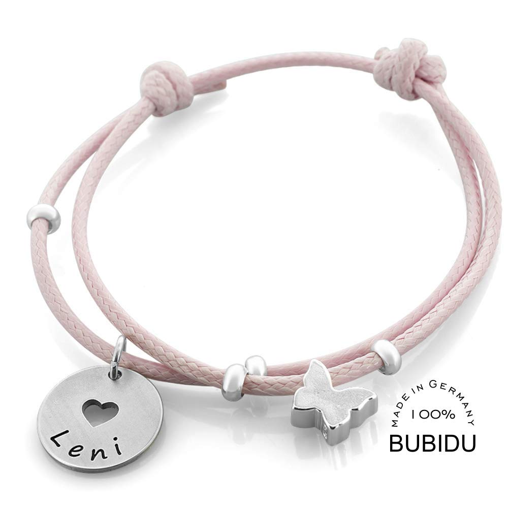 Taufarmband Mädchen mit Gravur rosa Armband 925 Silber Kinderarmband zur Taufe Geburt Silberschmuck Baby Kinder Psalm Taufgeschenk mit Herz | HANDMADE IN GERMANY