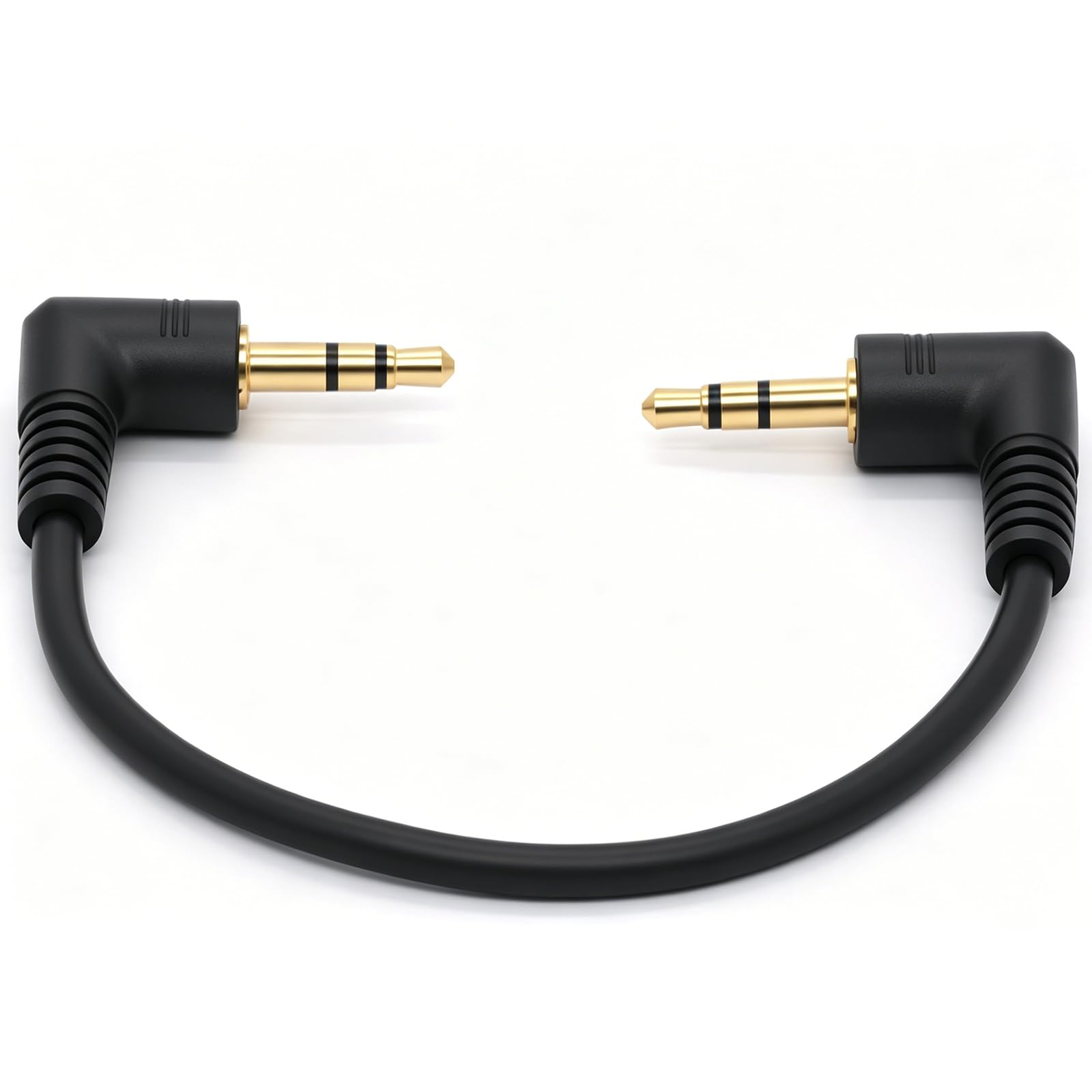 3,5 mm krótki kabel kątowy pozłacany 3,5 mm męski na 3-biegunowy TRS męski