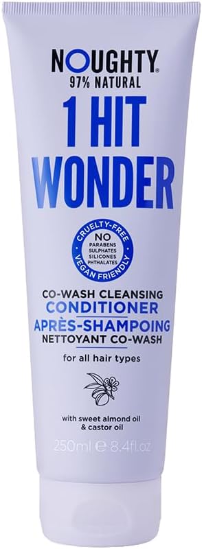 1 Hit Wonder Cleansing Conditioner and Co-Wash with Sweet almond oil & castor oil, 97% Natural Sulphate Free Vegan Haircare, Non Foaming 2 in 1 Shampooing Conditioner (250ml)