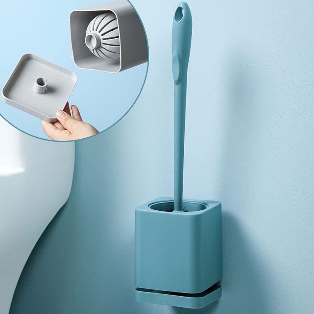 Spazzolone WC Scopino WC Spazzola WC Spazzola e supporto for la toilette, Set del supporto for la spazzola for il bagno, Brusco della ciotola del water Pennello detergente con manico lungo e setole mo