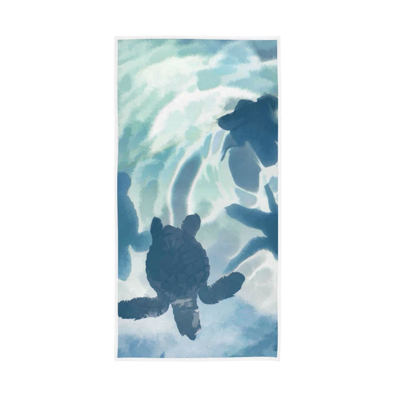 LSRCPD Hand Towels Sea Turtle Decor Fingertip Soft Face Towel Absorbent Bathroom Kitchen Towels