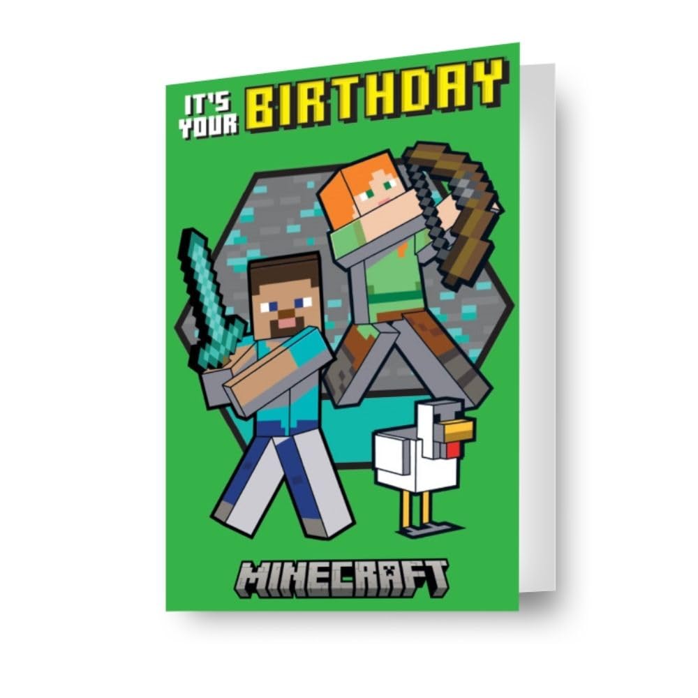 Biglietto di auguri per 9° compleanno, ispirato a Minecraft, con scritta in lingua inglese Creeping It Real 9, regalo per bambini, figlio, nipote, ragazze, nipoti, vicini e lui, per nove anni, viene