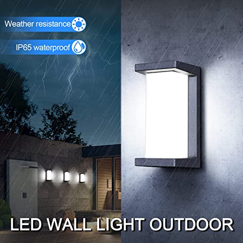 Juyace Porch Lights Outdoor Wall Sconce 18W 1800Lm 6000K Modern Led Porch & Patio Lights Aluminum Exterior Light Fixture Matt Black Ip65 Waterproof #TOP1