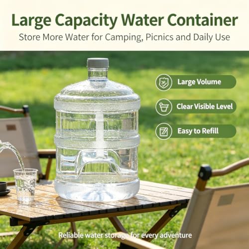 Botella de agua clara de 2 galones, recipiente portátil para almacenamiento de agua con asa, contenedor reutilizable de gran capacidad para camping al aire libre miniatura 4