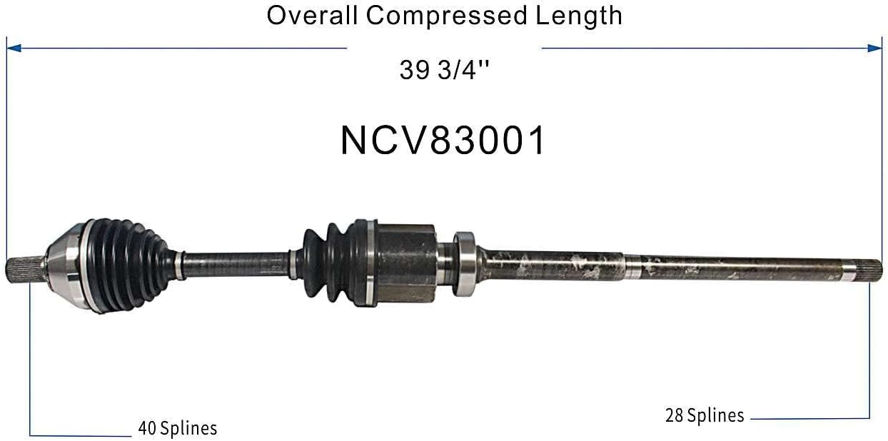GSP NCV83001 CV Axle Shaft Assembly for Select 2008-12 Land Rover LR2 - Front Right (Passenger Side)
