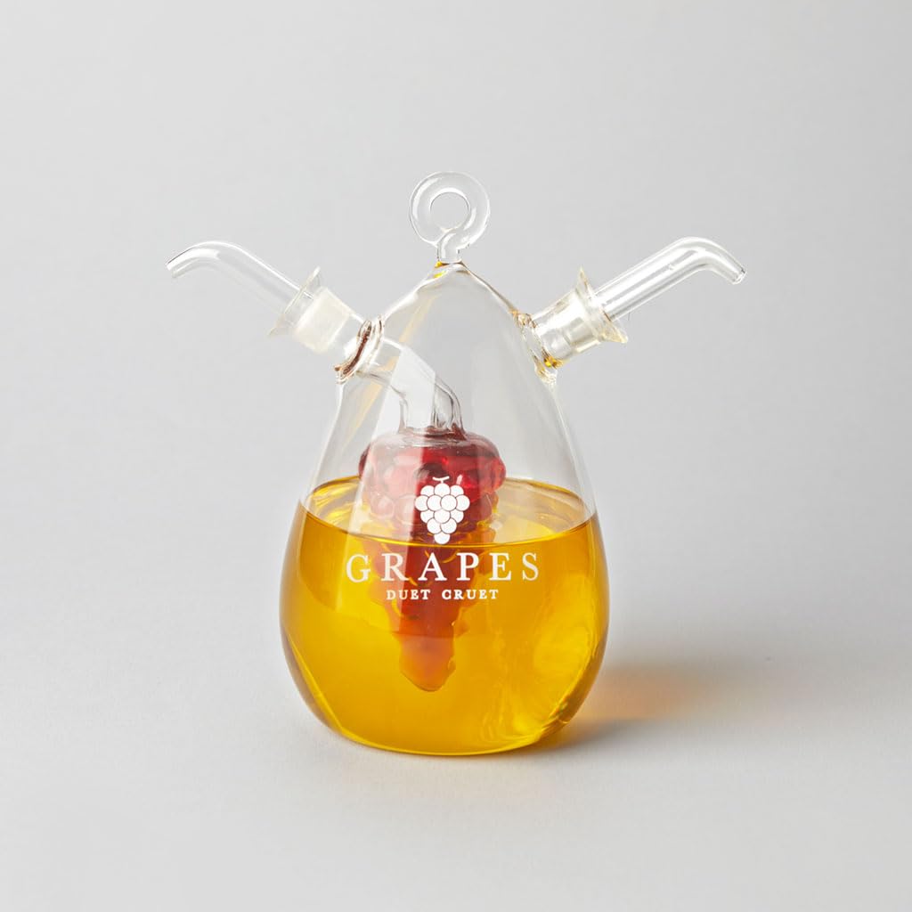 Balvi - oliera Doppia. Oliera per Olio e aceto Vintage con Due ampolle di 450 ml + 50 ml in Vetro. Si