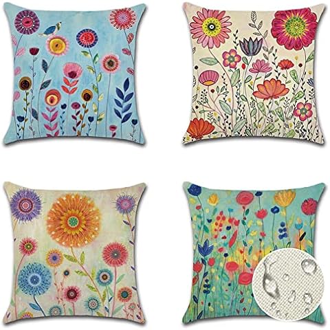 JOTOM Waterproof Floral Pillow Covers Set Cover