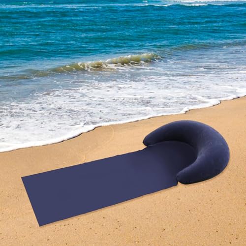 Colchoneta de Playa Inflable Plegable con Almohadilla Reclinable Compacta y Resistente al Desgarro de PVC para Playa y Camping miniatura 4