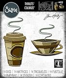 Sizzix Thinlits Die 665212 Cafe Colorize autorstwa Tim Holtz 14 opakowań, wielokolorowa, jeden rozmiar