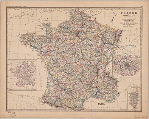 Amazon.com: Historic Pictoric Map : France 1866, France in