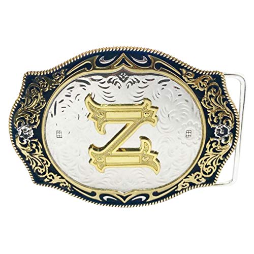 Daisybaby Western Cowboy Initial Letter Large Alphabet Belt Buckle for Men and Women Birthday Gifts Z