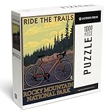 Lantern Press Rocky Mountain National Park, Colorado, Mountain Bike 1000 Piece Jigsaw...
