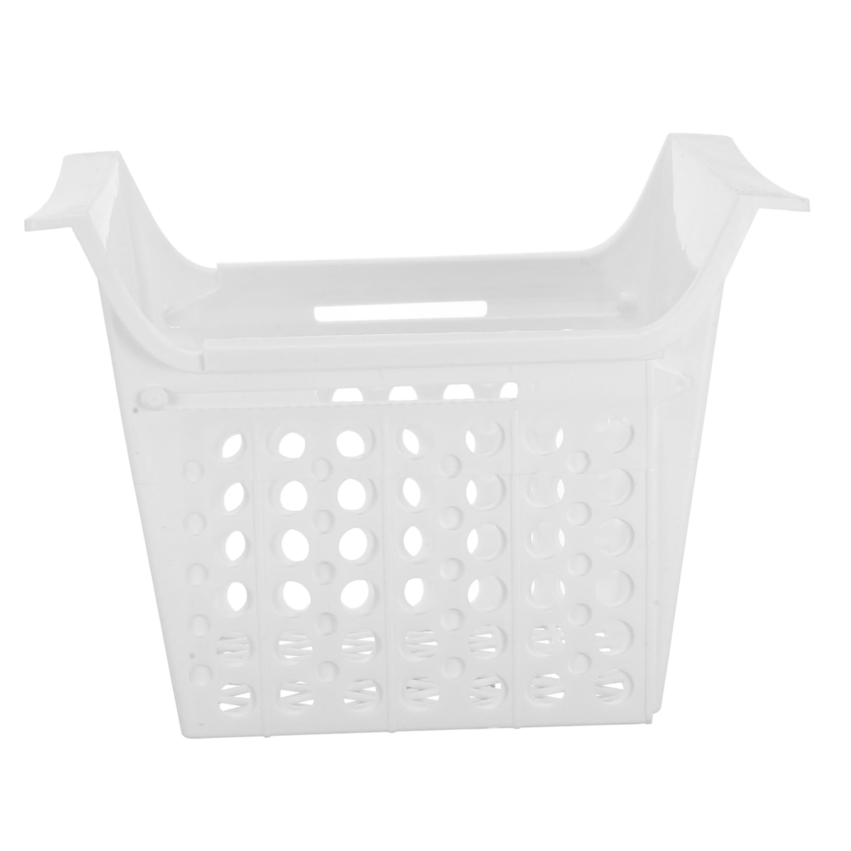 NUOBESTY Cesta Extensible y Plástico Blanco para Congelador Organizador de Almacenamiento Longitud Ajustable Orificios de Drenaje Clasificar Alimentos Adecuado