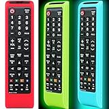 3 Pack Remote case for Samsung TV Controller, Silicone Remote Cover for BN59-01199F Samsung Remote Control, Smart TV Remote Skin Sleeve Glow in The Dark Green Sky Red
