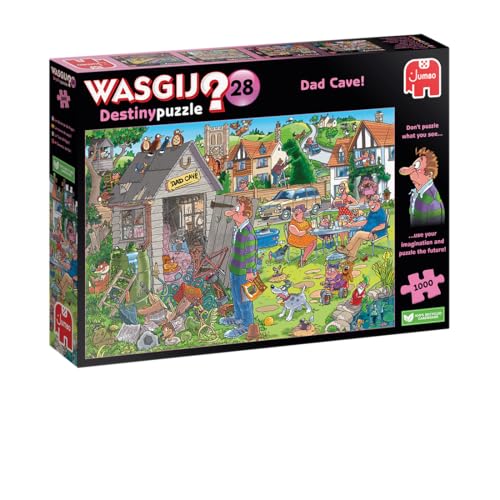 Wasgij Destiny 28, Dad Cave - Unique 1000 Piece Jigsaw Puzzles for Adults, Colourful, Fun, Challenging & Brainteasing 1000 Pc Adults Jigsaw Puzzle - 100% Recycled Cardboard - Jumbo
