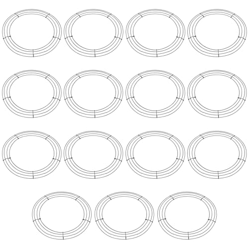 JEUIHAU 15 Pcs 12 Inches Round Wire Wreath Frames, Green Metal Floral Wreath Frame, Wire Wreath Rings for Christmas New Year Party Home Decor DIY Crafts Supplies