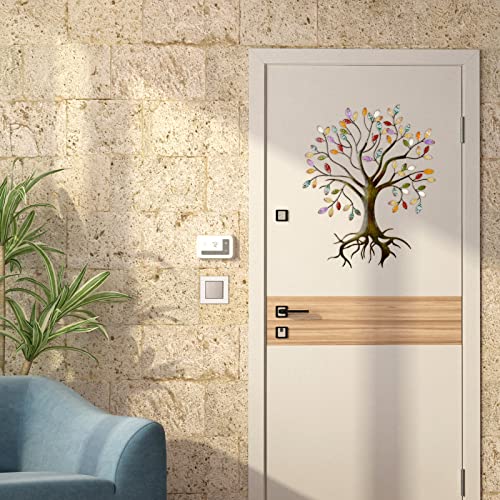 Moxweyeni DD-MOXWEYENI-323 Metal Tree Wall Sculpture Gold Tree Home Decor Multi Colored Leaf Art Handcrafted Branches Of Nature Tree Of Life Hanging Decor thumb #4