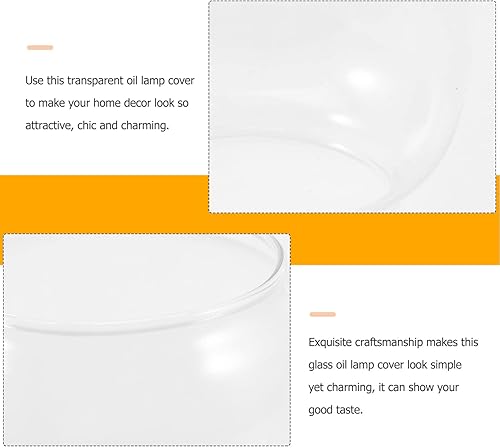 Miniatura 6 de Lámpara de queroseno, lámpara de cristal, chimenea, 2 piezas, pantalla de queroseno de vidrio transparente, cubierta de linterna curva, globo de