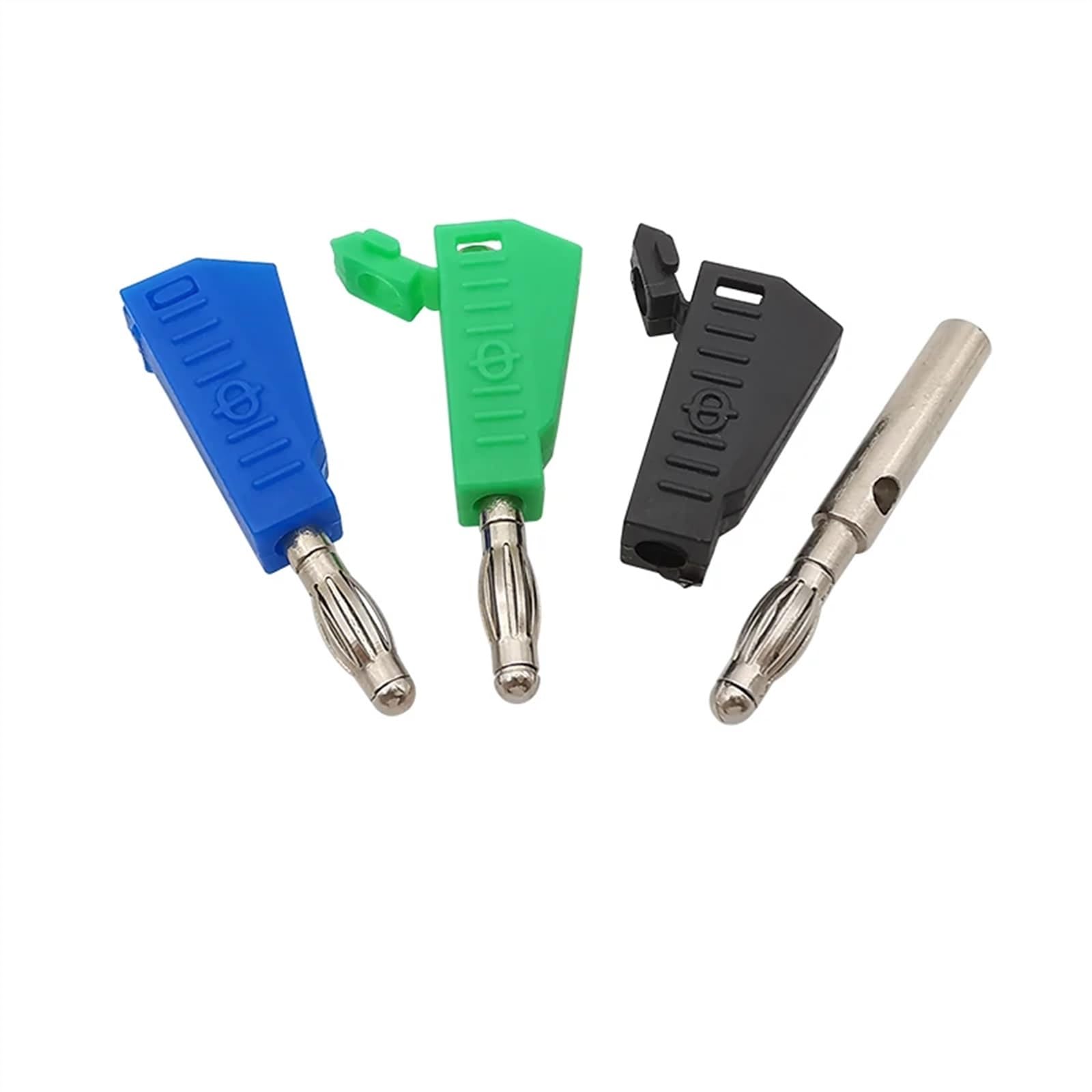 Connettore a banana da 4 mm, impilabile, tipo di saldatura, 4 mm, adattatore maschio (verde, 5 pezzi)