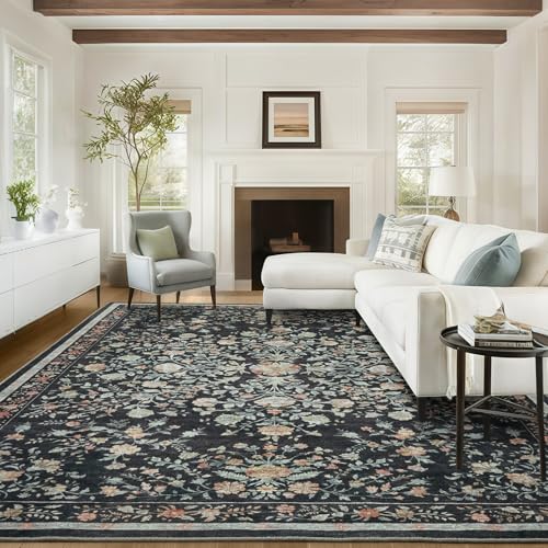 AMADA HOMEFURNISHING 8x10 Washable Area Rug with Non-Slip Backing