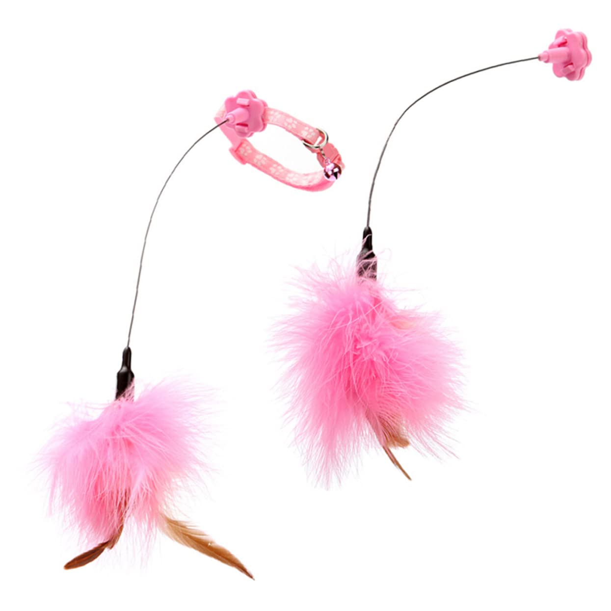 TOYANDONA 2 Pièces Plumes Interactif pour Chat de Teasing et Acier pour Éveiller Instinct de Chasse des