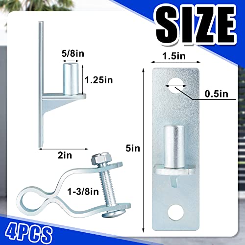 Dunzy Heavy Duty Wall Mount Gate Hinge Pipe Gate Hinge Chain Link Fence Gate Hinges Pressed Steel Chain Link Fence Frame Hinge Outdoor Gate Hardware (8 Pcs) #TOP1