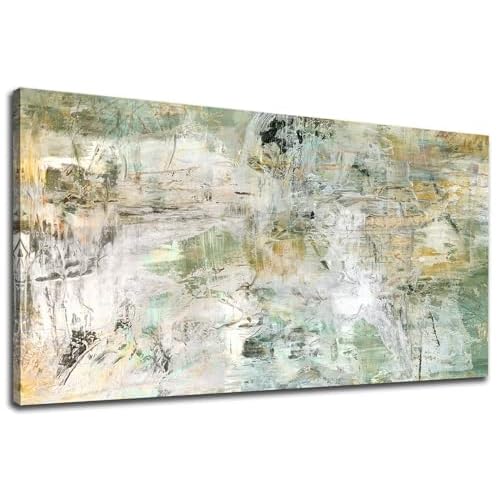 NINEASO Brown Green Abstract Wall Art - Unearthed World Abstract Canvas Pictures Wall Decor Modern Abstract Canvas Painting Artwork for Living Room Bedroom Home Office Wall Decorations 29" x